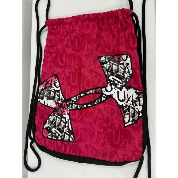 Under Armour Red Graphic Logo Drawstring Sackpack Bag‎ - Picture 1 of 3